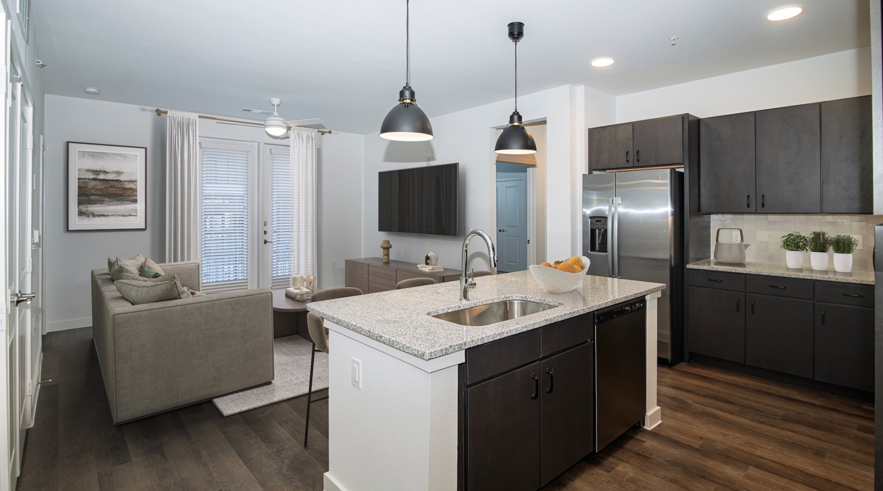 kitchen with an island